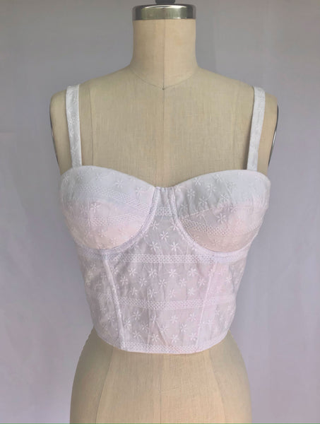 Bianca White Eyelet Bustier