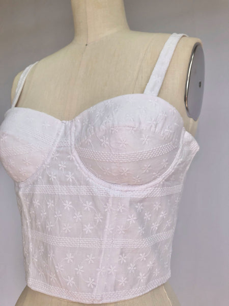 Bianca White Eyelet Bustier