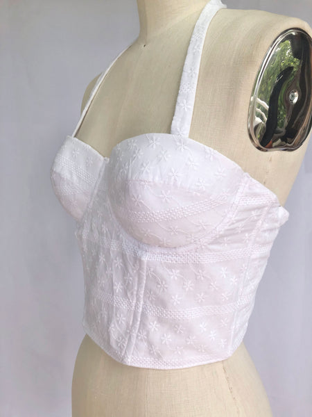 Bella White Eyelet Bustier