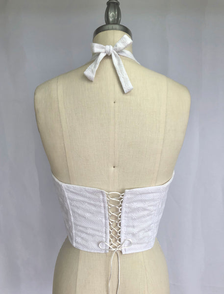 Bella White Eyelet Bustier