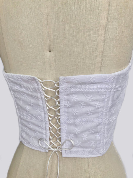 Bella White Eyelet Bustier