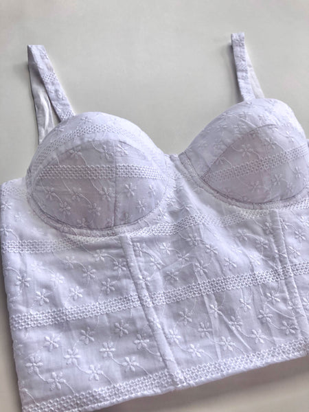 Bianca White Eyelet Bustier