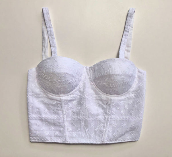 Bianca White Eyelet Bustier