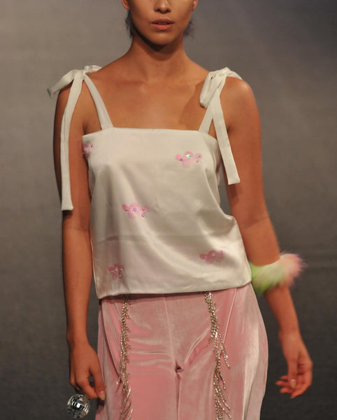 Donna Crystal Fringe Pants