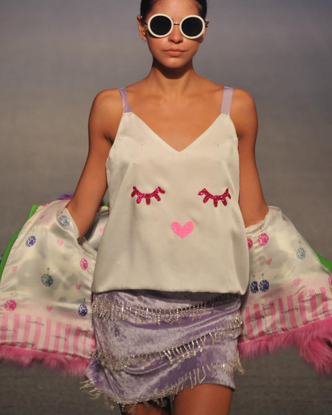 Ari Lilac Crystal Skirt