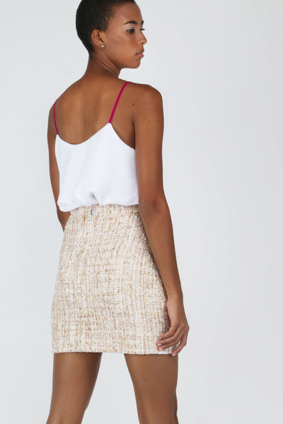 Ari Ivory Tweed Skirt