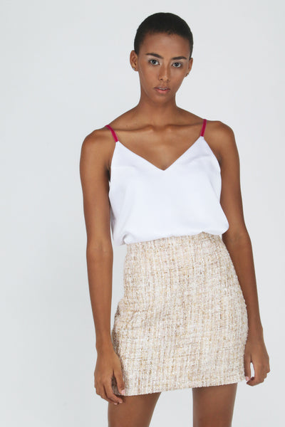 Ari Ivory Tweed Skirt
